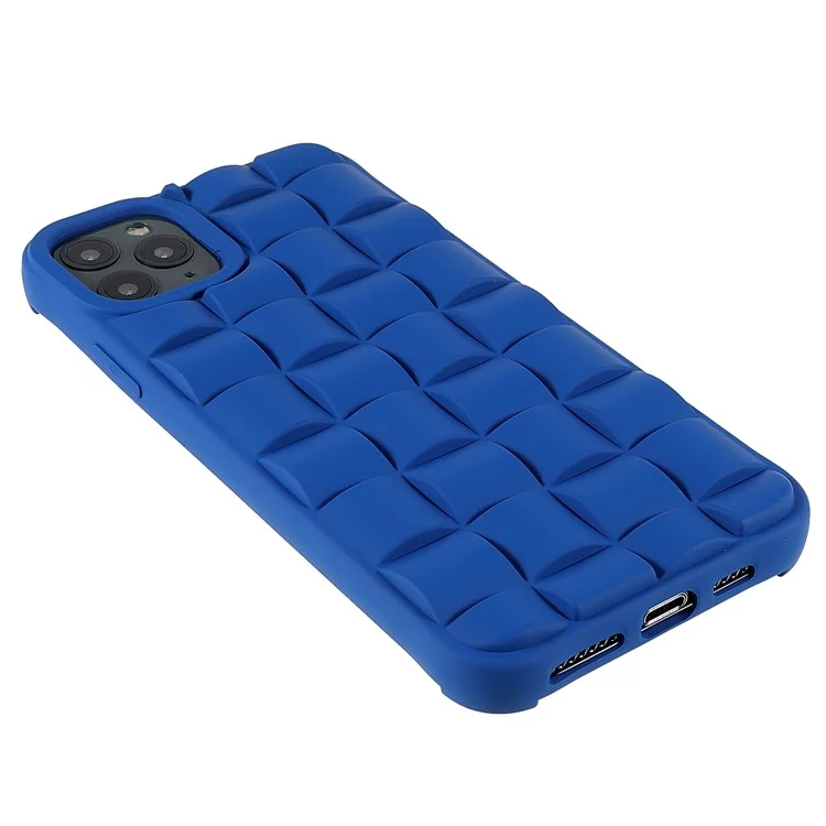 Per IPhone 11 Pro 5.8 Pollici Buona Protezione Phone Silicone In Silicone Rubbo Antiurto Antiurto 3D Grid Texture Shell Shell - Blu