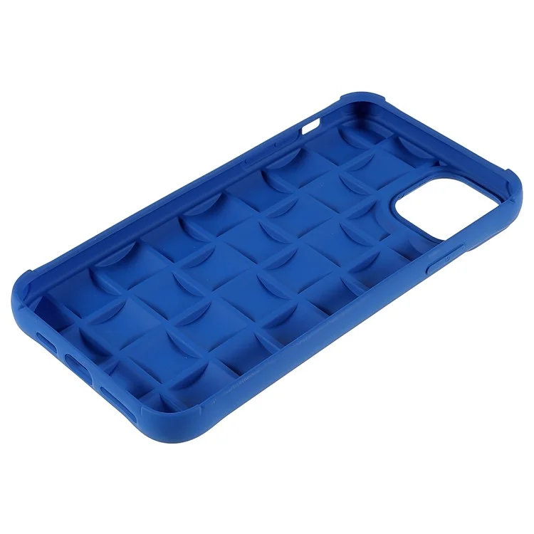 Para iPhone 11 Pro Max de 6.5 pulgadas Funda de teléfono de silicona Tipo textil de cuadrícula 3D Cubierta de teléfono resistente a golpes - Azul