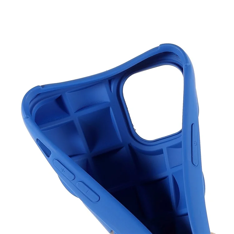 Para iPhone 11 Pro Max de 6.5 pulgadas Funda de teléfono de silicona Tipo textil de cuadrícula 3D Cubierta de teléfono resistente a golpes - Azul