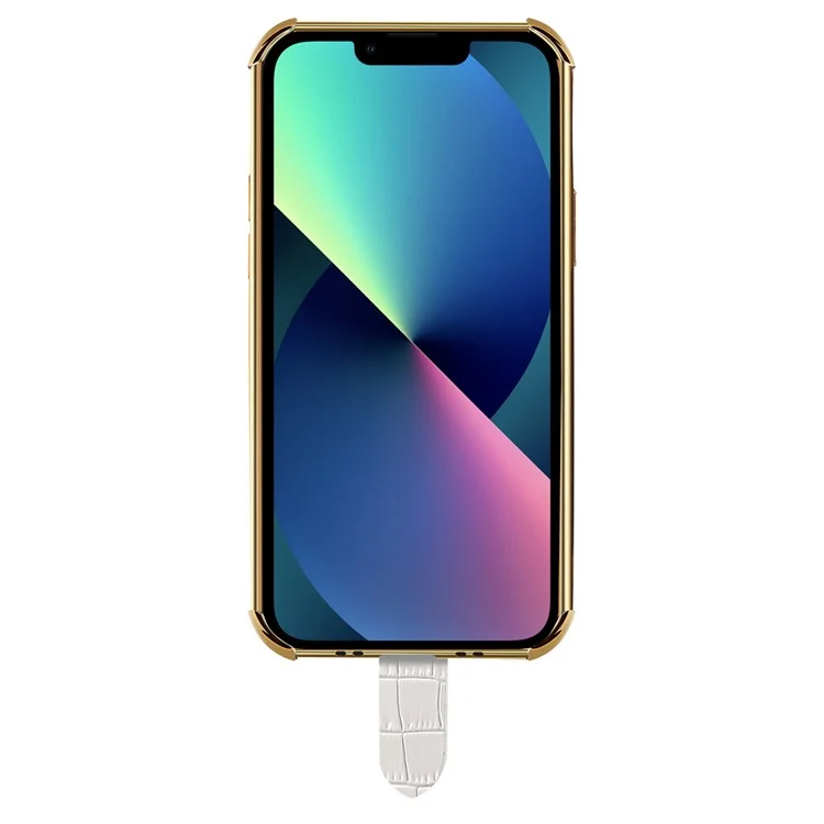 Para Iphone 13 6.1 Pulgadas de Bolsas de Teléfono a Prueba de Choques Textura de Cocodrilo 6D Electroplatación Precisa PU Cuero Recubierto TPU TPU Flexible Telephip Cover - Verde