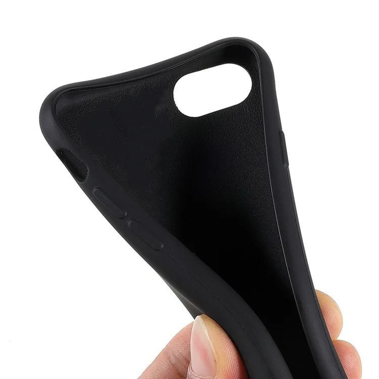 For iPhone 7/8/SE (2022)/SE (2020) Anti-Fingerprint Matte Surface Shockproof Soft TPU Phone Case with Shoulder Stra - Black