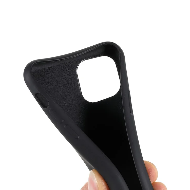 Para iPhone 11 Pro Max 6.5 polegadas Capa de telefone macia de TPU com acabamento fosco, anti-impressões digitais, minimalista com alça de ombro - Preto