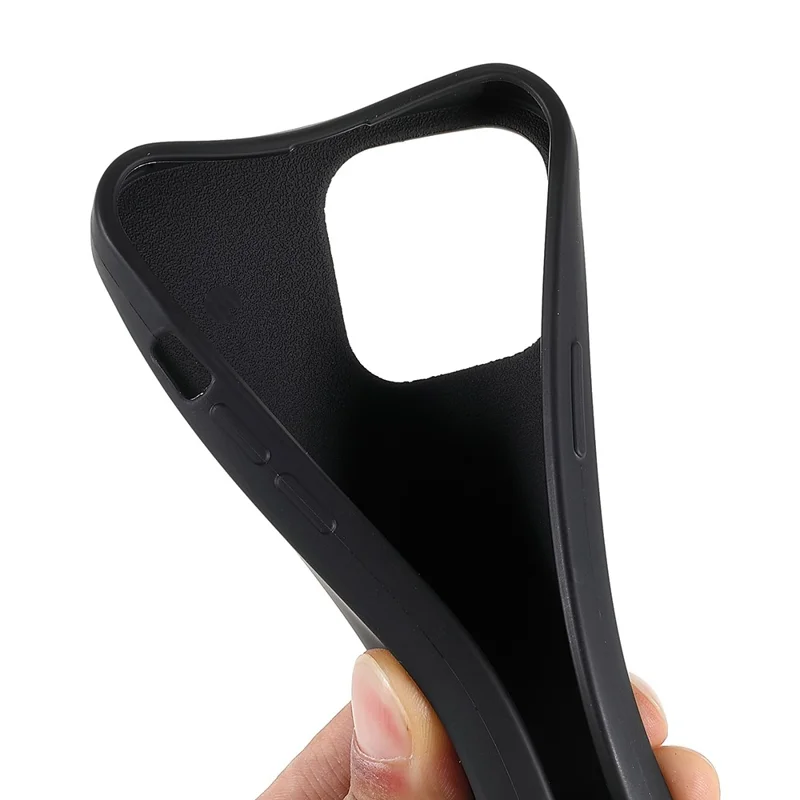 For iPhone 13 Pro 6.1 inch Anti-fingerprint Anti-fall Matte Soft TPU Cover with Shoulder Strap - Black