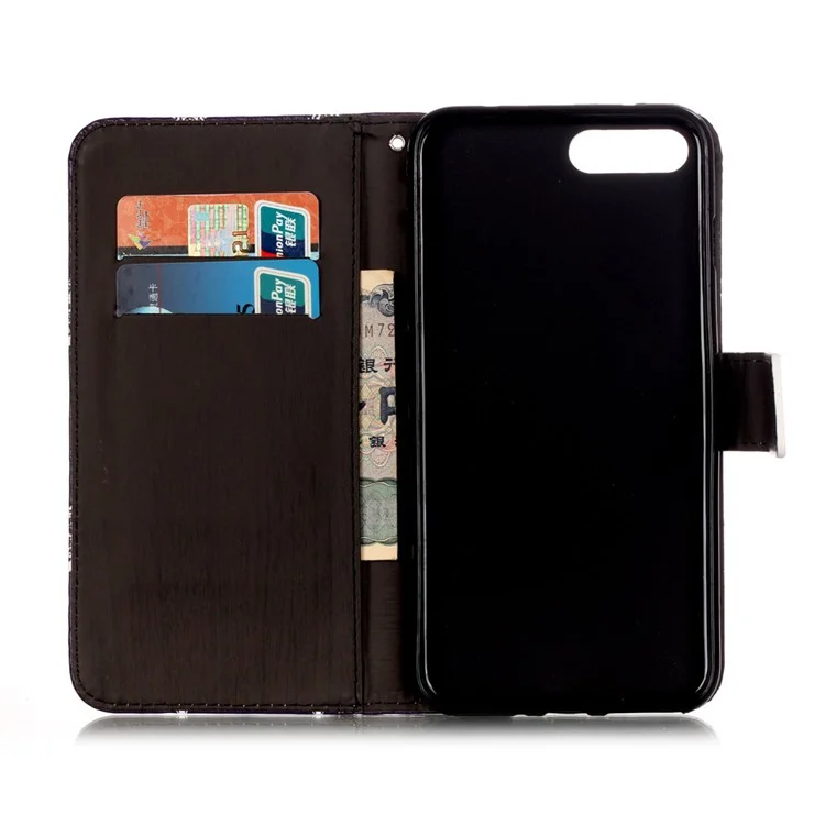 Wallet Leather Stand Case for iPhone 8 Plus / 7 Plus 5.5 inch - Blue Butterfly