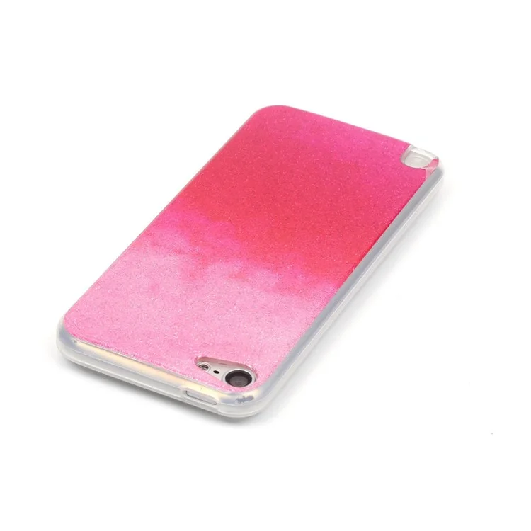 Glitter Powder Glossy TPU Gradient Color Case for iPod Touch 6/5 - Rose