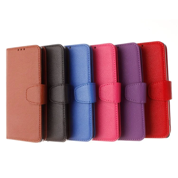 Litchi Grain Wallet Stand Leather Case with Wrist Strap for iPhone 8 / 7 4.7 inch - Black
