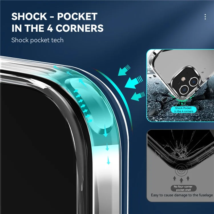 Electroplating Crystal Clear TPU + PC Hybrid Phone Cover for iPhone 12 6.1 Inch, Electroplating Side Keys Transparent Mobile Phone Accessory