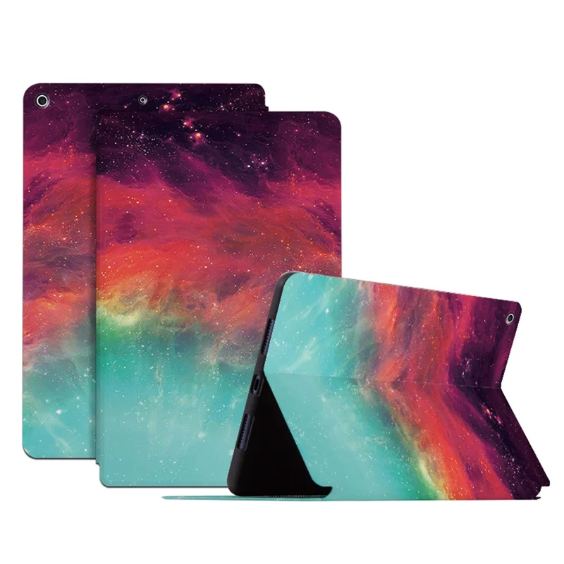 For 	iPad 10.2 (2021)/(2020)/(2019) Starry Sky Pattern Printing Shockproof Drop-proof PU Leather + TPU Tablet Cover with Stand - Color Starry Sky