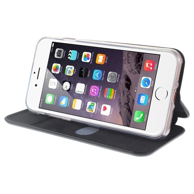 Magnetic Absorbed Shell Style Stand Leather Case for iPhone 8 / 7 4.7 inch - Black