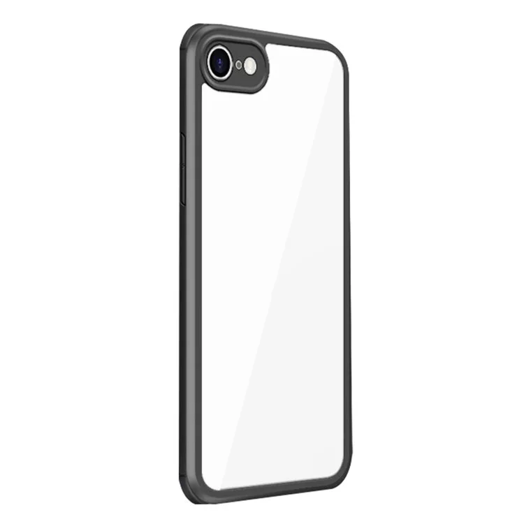 For iPhone 7/8 4.7 inch/SE (2020)/SE (2022) Dual-sided Glass+Silicone+TPU Well-protected Clear Cell Phone Case - Black