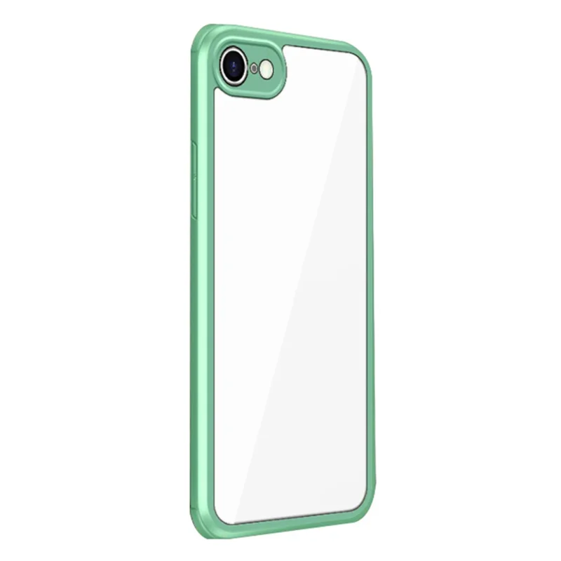 Para IPhone 7/8 4.7 Pulgadas / SE (2020) / SE (2022) Vidrio De Doble Cara + Silicona + TPU Caja De Teléfono Celular Transparente Bien Protegida - Verde Claro