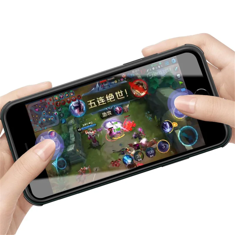 For iPhone 7/8 4.7 inch/SE (2020)/SE (2022) Dual-sided Glass+Silicone+TPU Well-protected Clear Cell Phone Case - Blackish Green