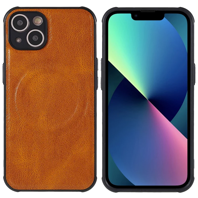 Phone Case for iPhone 13 mini 5.4 inch Shockproof Slim Phone Protector 2 in 1 Magnetic Anti-slip Case Soft TPU + PU Leather Coated Cover - Brown