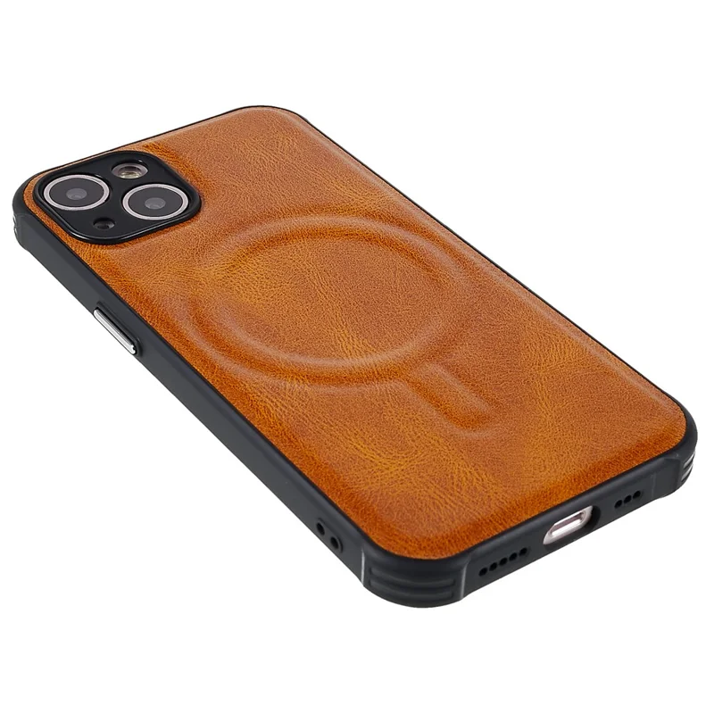 Phone Case for iPhone 13 mini 5.4 inch Shockproof Slim Phone Protector 2 in 1 Magnetic Anti-slip Case Soft TPU + PU Leather Coated Cover - Brown
