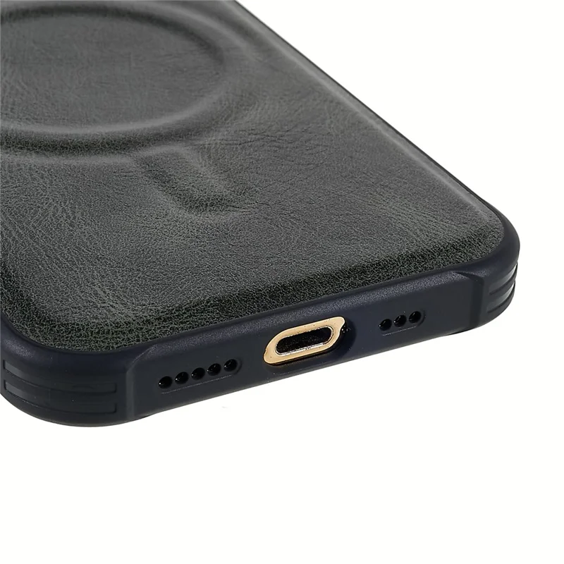 Rutschfester Handyschulz für iPhone 12 Pro 6.1 Zoll, stoßfest, schlanke Handyhülle 2 in 1 magnetisch, weiche TPU + PU-Leder beschichtet, Schwärzlich-Grün