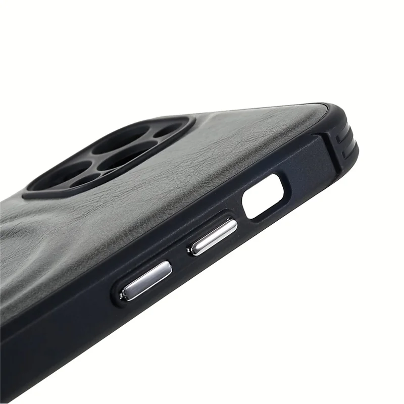 Rutschfester Handyschulz für iPhone 12 Pro 6.1 Zoll, stoßfest, schlanke Handyhülle 2 in 1 magnetisch, weiche TPU + PU-Leder beschichtet, Schwärzlich-Grün