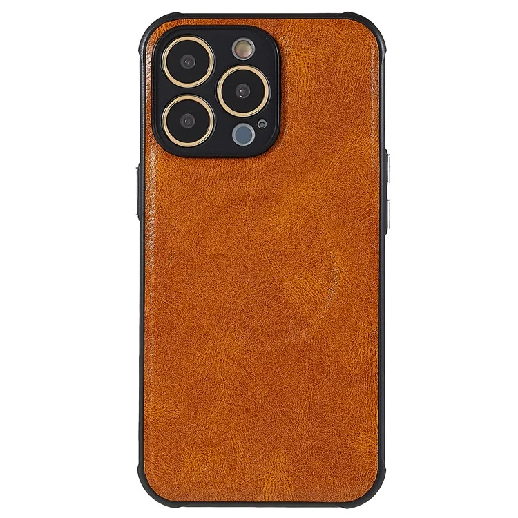 2 in 1 Soft TPU + PU Leather Coated Anti-slip Case for iPhone 13 Pro 6.1 inch Shockproof Slim Phone Shell Magnetic Phone Cover - Brown