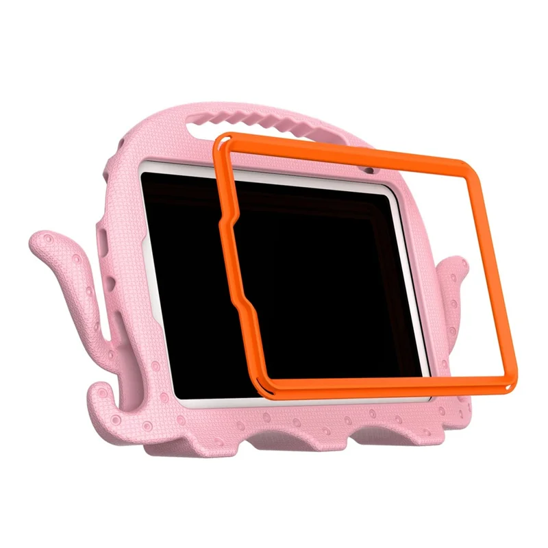 For iPad mini (2024) / mini (2021) Cute Octopus Shape EVA Case Pen Slot Design Shockproof Tablet Cover with Handle and Shoulder Strap - Pink