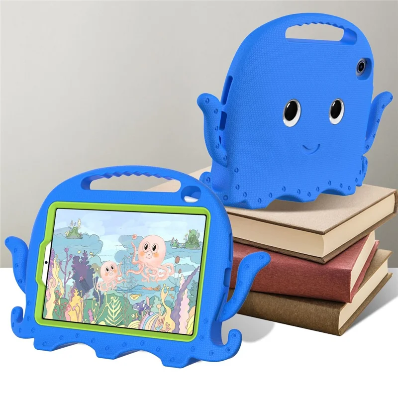 Dla iPad mini (2024) / mini (2021) Uroczy etui w kształcie morsa EVA z miejscem na długopis, odporno na wstrząsy, z uchwytem i paskiem na ramię - niebieski