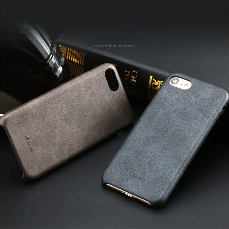 USAMS Bob Series PU Leather Protective Case for iPhone 8 / 7 4.7 inch - Black