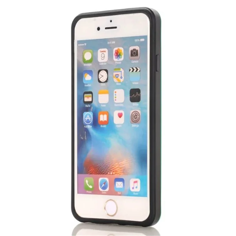 Scratch-proof Slide Card Holder PC + TPU Cover Case for iPhone SE (2020)/SE (2022)/8/7 4.7 inch- Dark Blue