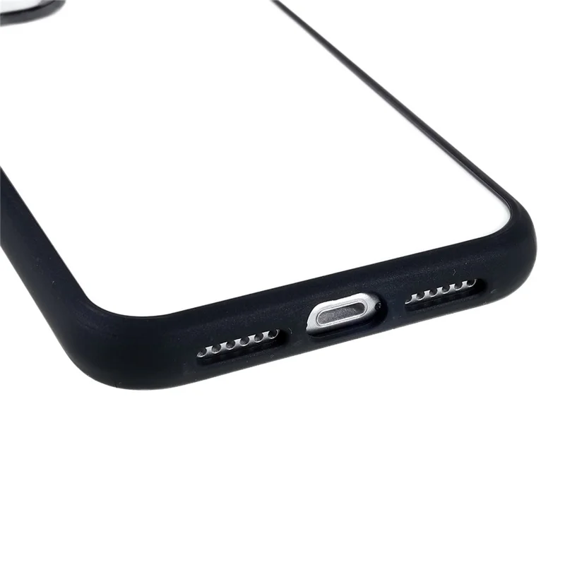 For iPhone 11 6.1 inch Wear-resistant Anti-fall Acrylic + TPU Cover Metal Camera Lens Frame Cell Phone Case - Black