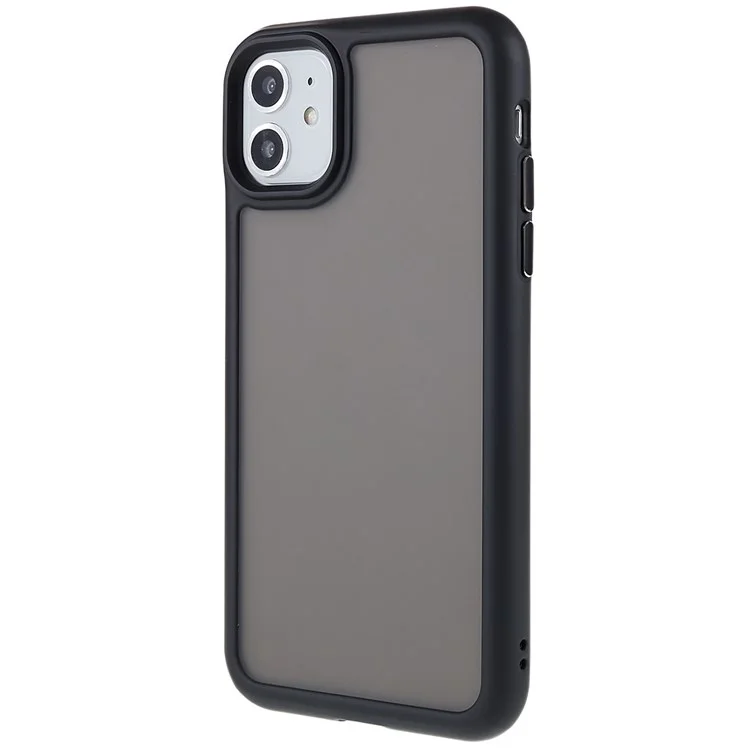 For iPhone 11 6.1 inch Soft-Touch Series Matte Protective Cover PC + TPU Anti-fingerprint Phone Back Case - Black