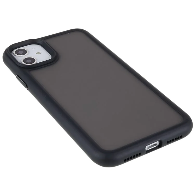 For iPhone 11 6.1 inch Soft-Touch Series Matte Protective Cover PC + TPU Anti-fingerprint Phone Back Case - Black