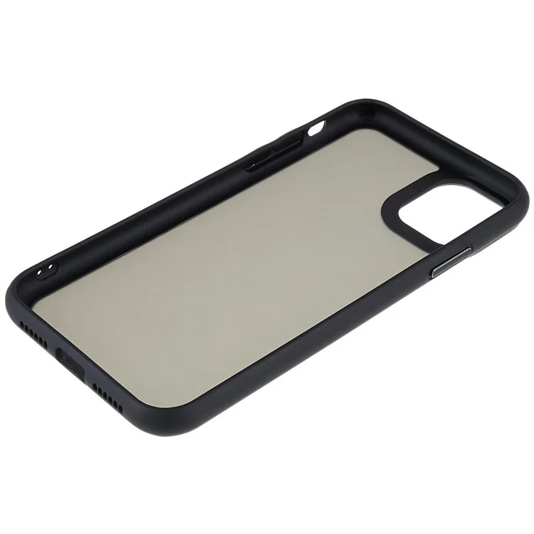 For iPhone 11 6.1 inch Soft-Touch Series Matte Protective Cover PC + TPU Anti-fingerprint Phone Back Case - Black