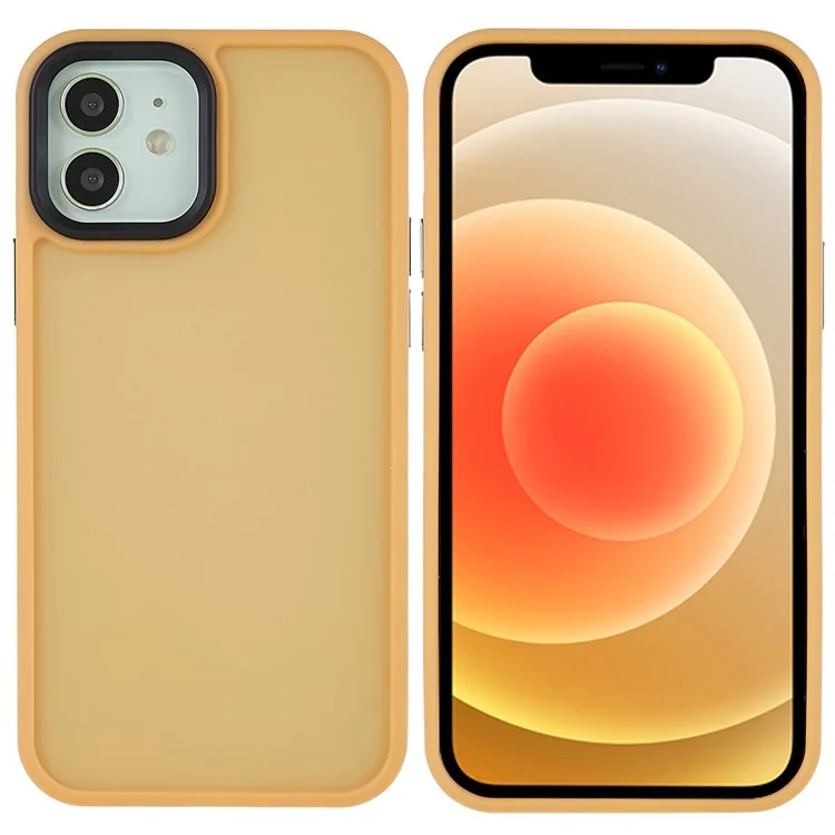 For iPhone 12 6.1 inch Soft-Touch Series PC + TPU Matte Protective Cover Shockproof Phone Back Case - Orange