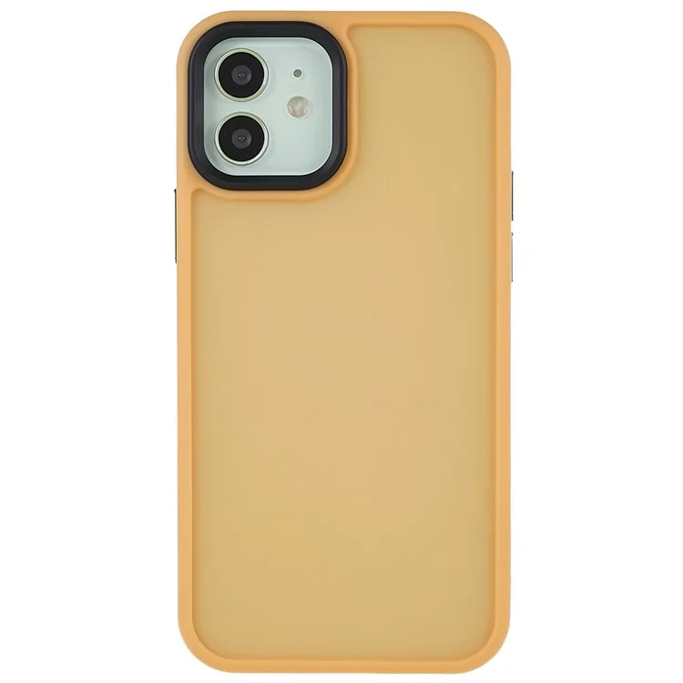 For iPhone 12 6.1 inch Soft-Touch Series PC + TPU Matte Protective Cover Shockproof Phone Back Case - Orange
