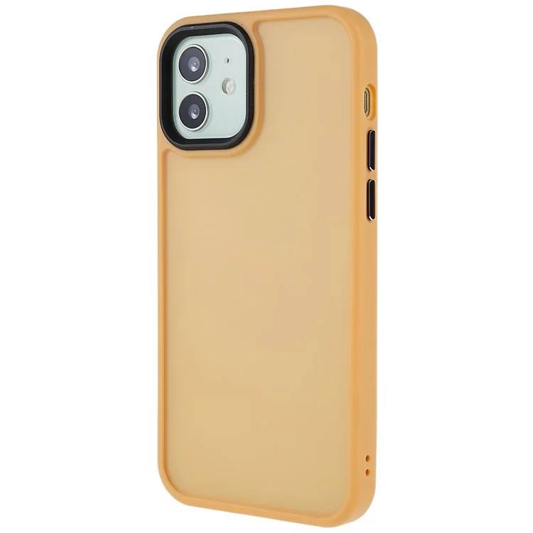 For iPhone 12 6.1 inch Soft-Touch Series PC + TPU Matte Protective Cover Shockproof Phone Back Case - Orange