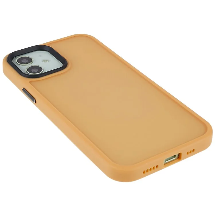 For iPhone 12 6.1 inch Soft-Touch Series PC + TPU Matte Protective Cover Shockproof Phone Back Case - Orange