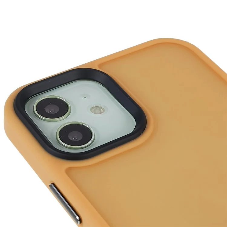 For iPhone 12 6.1 inch Soft-Touch Series PC + TPU Matte Protective Cover Shockproof Phone Back Case - Orange