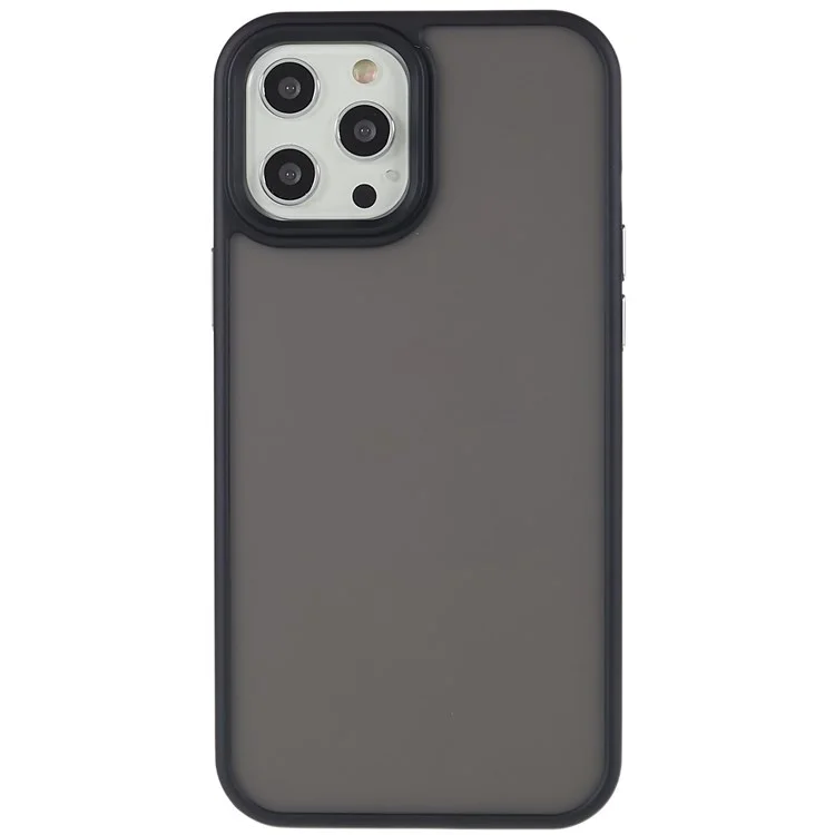 Для Iphone 12 Pro Max 6,7 Дюйма Soft-Touch Series PC + TPU Hybrid Phone Back Case Matte Protective Cover - Черный