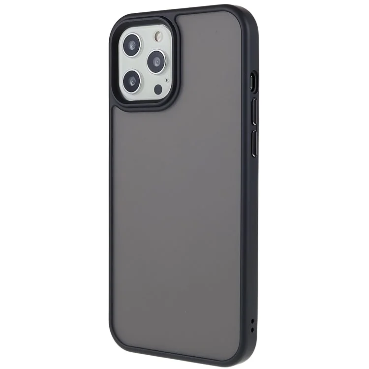 Для Iphone 12 Pro Max 6,7 Дюйма Soft-Touch Series PC + TPU Hybrid Phone Back Case Matte Protective Cover - Черный