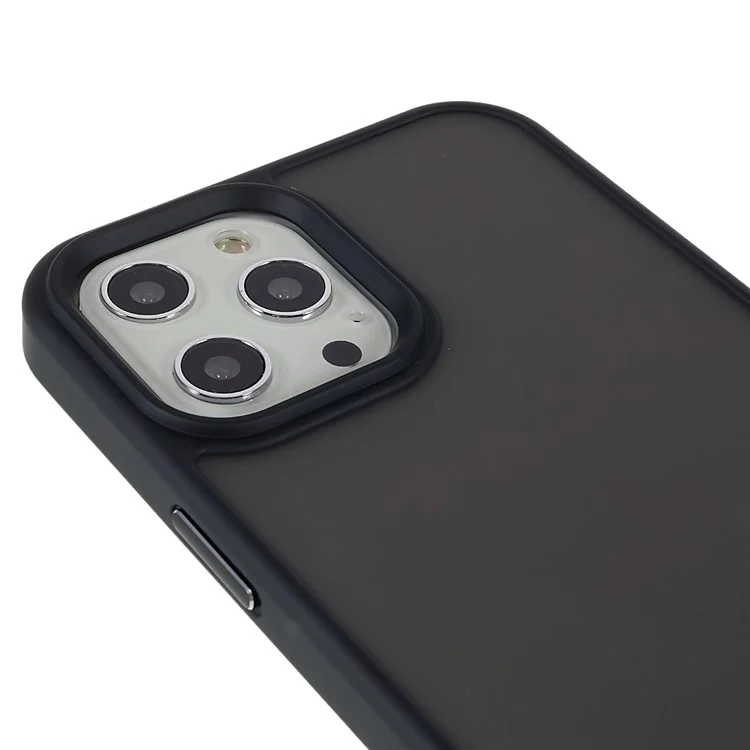 Для Iphone 12 Pro Max 6,7 Дюйма Soft-Touch Series PC + TPU Hybrid Phone Back Case Matte Protective Cover - Черный