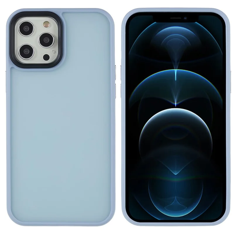 For iPhone 12 Pro Max 6.7 inch Soft-Touch Series PC + TPU Hybrid Phone Back Case Matte Protective Cover - Blue