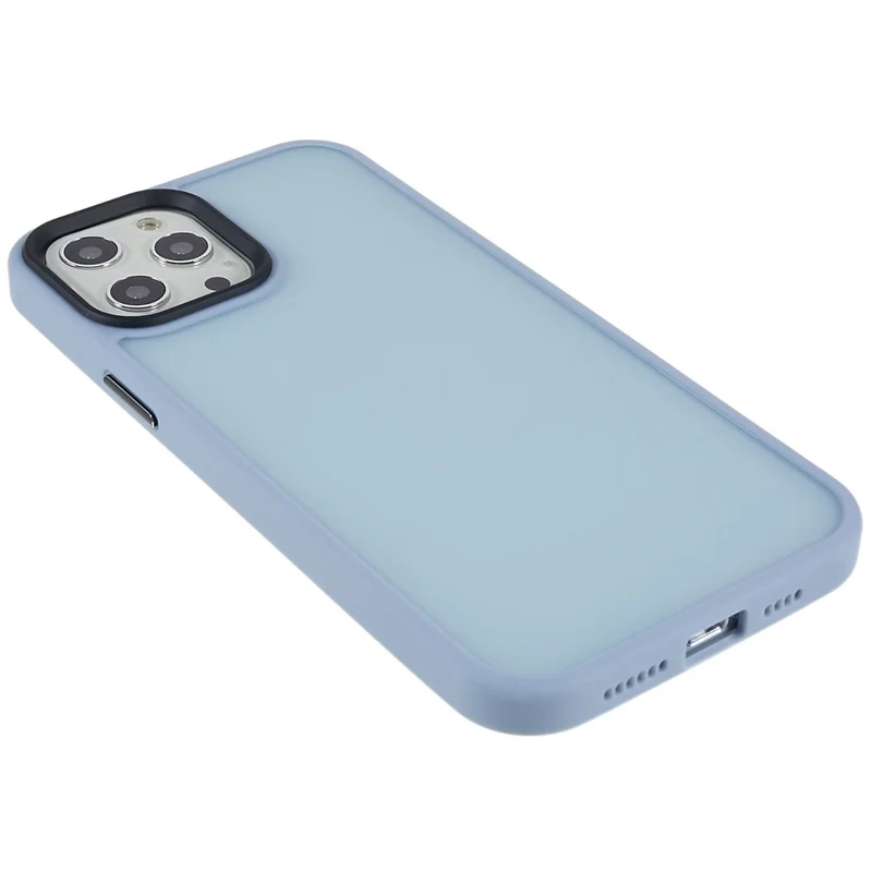 For iPhone 12 Pro Max 6.7 inch Soft-Touch Series PC + TPU Hybrid Phone Back Case Matte Protective Cover - Blue