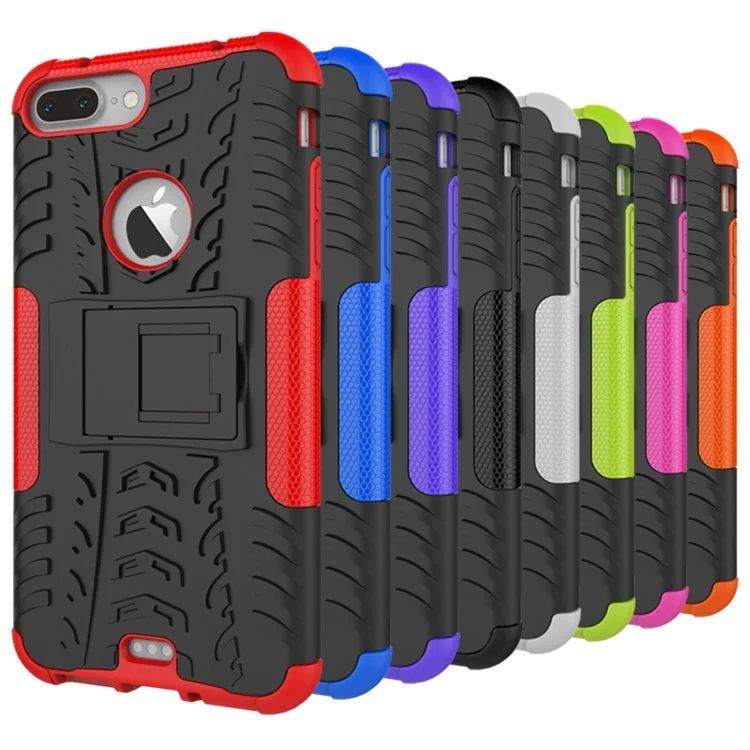 Cool Tyre Hybrid PC + Custodia TPU con Supporto per iPhone 8 Plus / 7 Plus 5.5 pollici - Rosso