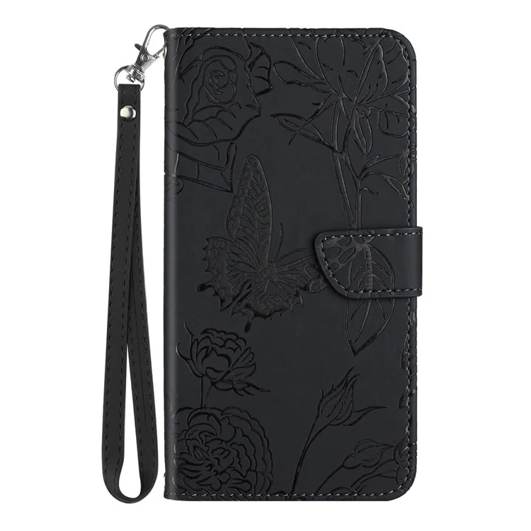 Brieftasche Ständer Schocksicheres Hülle Für Iphone 13 Pro 6,1 Zoll Hauttouch PU Leder Folio Flip-deck - Schwarz