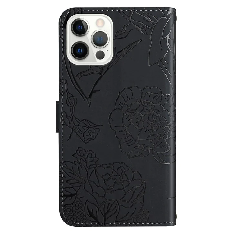 Brieftasche Ständer Schocksicheres Hülle Für Iphone 13 Pro 6,1 Zoll Hauttouch PU Leder Folio Flip-deck - Schwarz