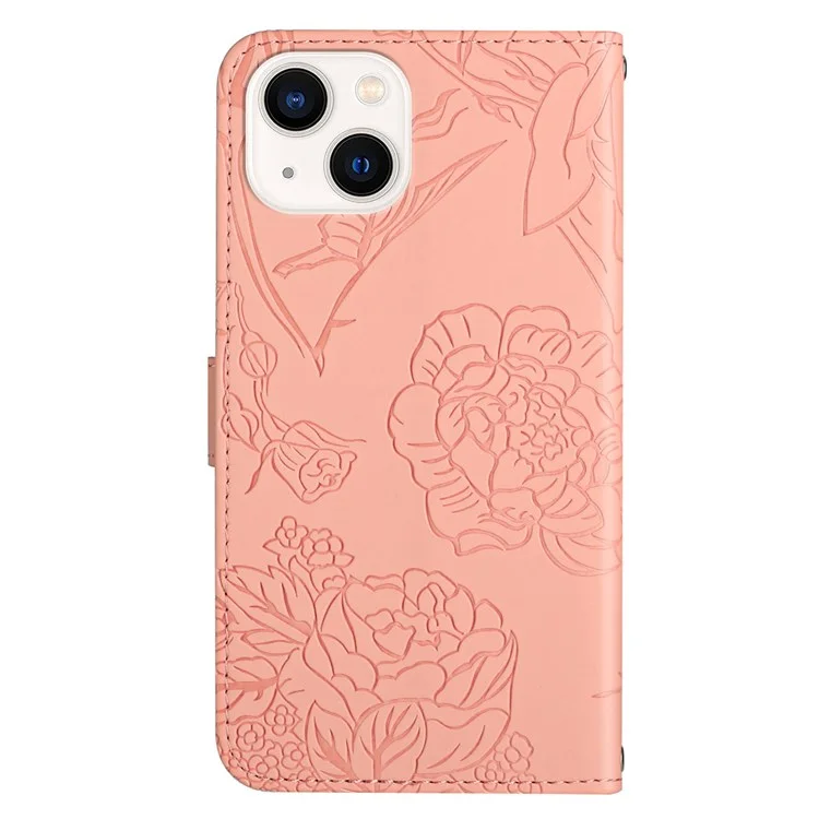 Soft Touch cu Leather Shockper Case Для Iphone 13 6,1-дюймовый Антипирный Кошелек. - Розовый
