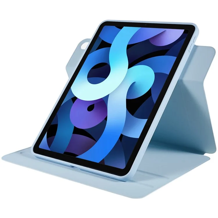 For iPad Air 10.9 inch (2020)/(2022) Skin-touch 2 in 1 Detachable Shockproof Case 360-degree Rotating Tablet Cover with Stand - Sky Blue
