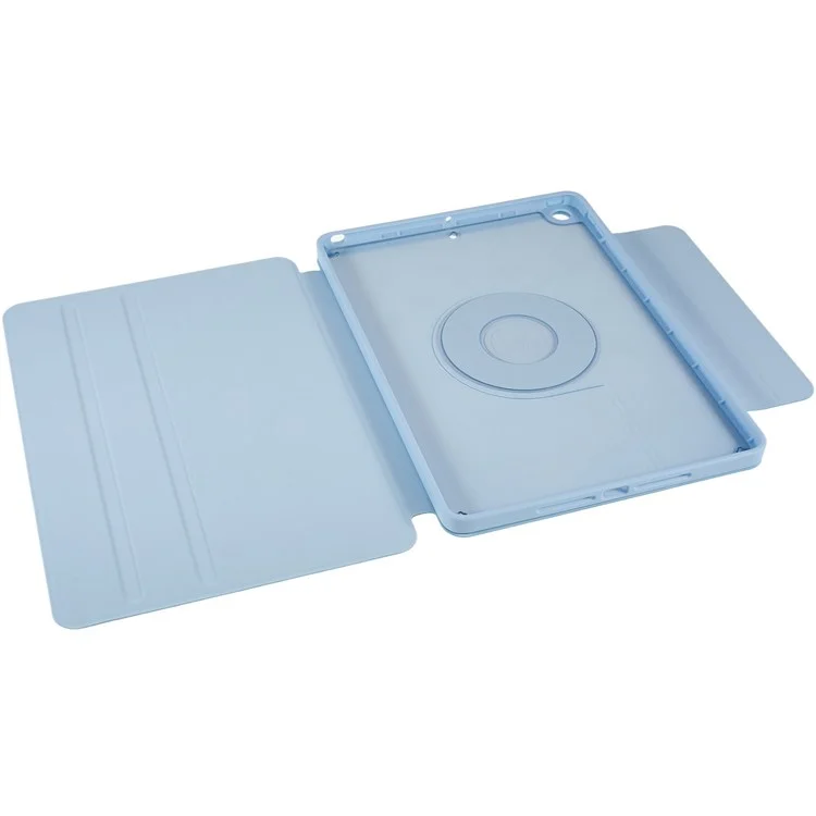 For iPad 10.2 (2021)/(2020)/(2019) Scratch Resistant Case 2 in 1 Detachable Skin-touch Tablet Stand Cover Support 360-degree Rotating - Sky Blue