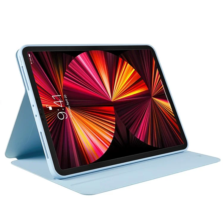 Per iPad Pro 11 (2021) (2020) (2018) (2022) Skin-touch Shockproof Case 360 gradi Rotazione 2 in 1 Staccabile Custodia Tablet con Stand - Blu Cielo