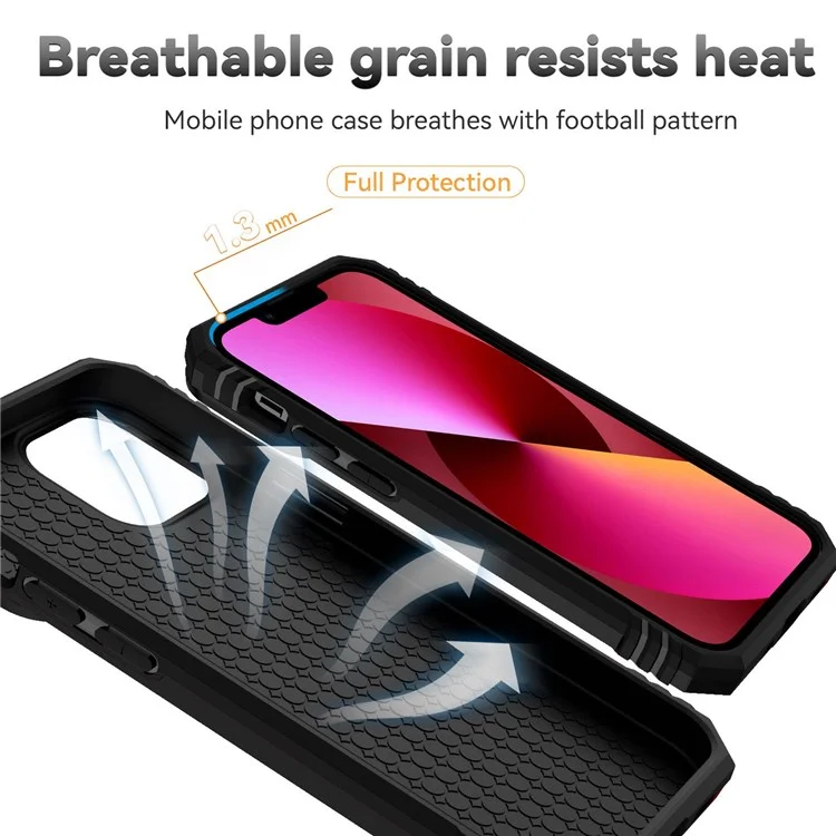 Per iPhone 13 Pro 6.1 pollici Slide Camera Protection Cover Custodia telefonica leggera Anello Supporto Ibrida PC + TPU Shell - Nero