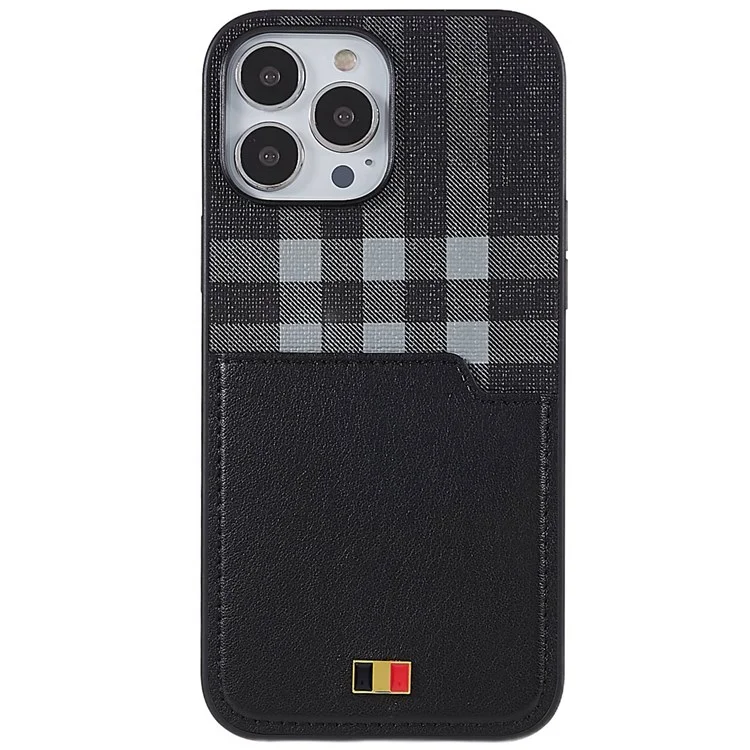 Наставник Для Iphone 13 Pro Max 6,7 Дюйма Защитный Корпус PC + TPU Hybrid Anti-fall Phone Shell с Держателем Карты Shockper Slim Phone Cover - Черный