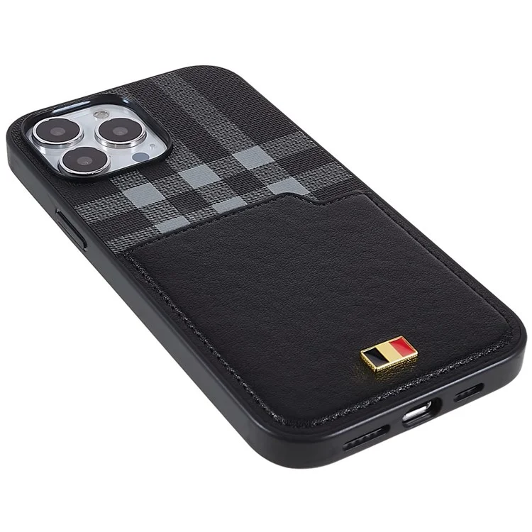 Наставник Для Iphone 13 Pro Max 6,7 Дюйма Защитный Корпус PC + TPU Hybrid Anti-fall Phone Shell с Держателем Карты Shockper Slim Phone Cover - Черный