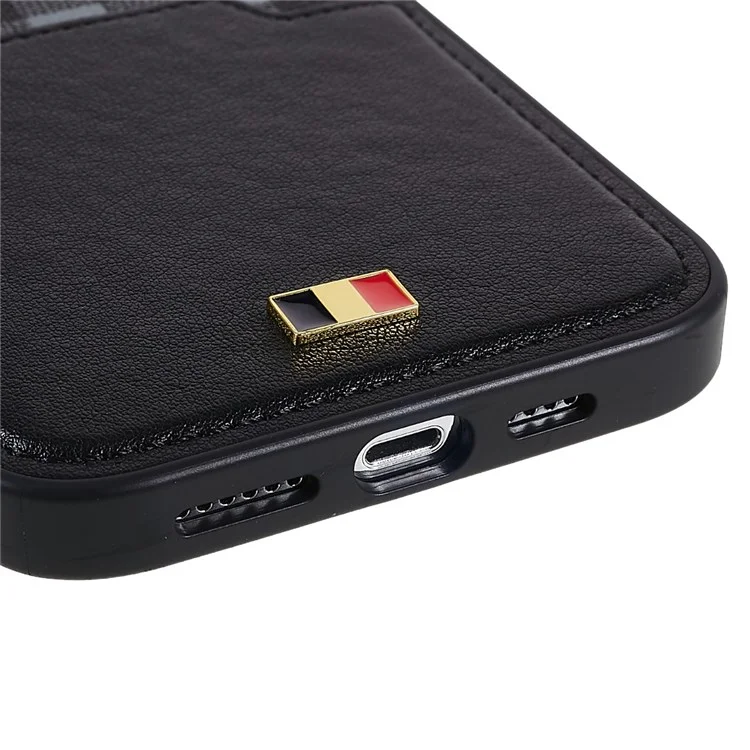 Наставник Для Iphone 13 Pro Max 6,7 Дюйма Защитный Корпус PC + TPU Hybrid Anti-fall Phone Shell с Держателем Карты Shockper Slim Phone Cover - Черный